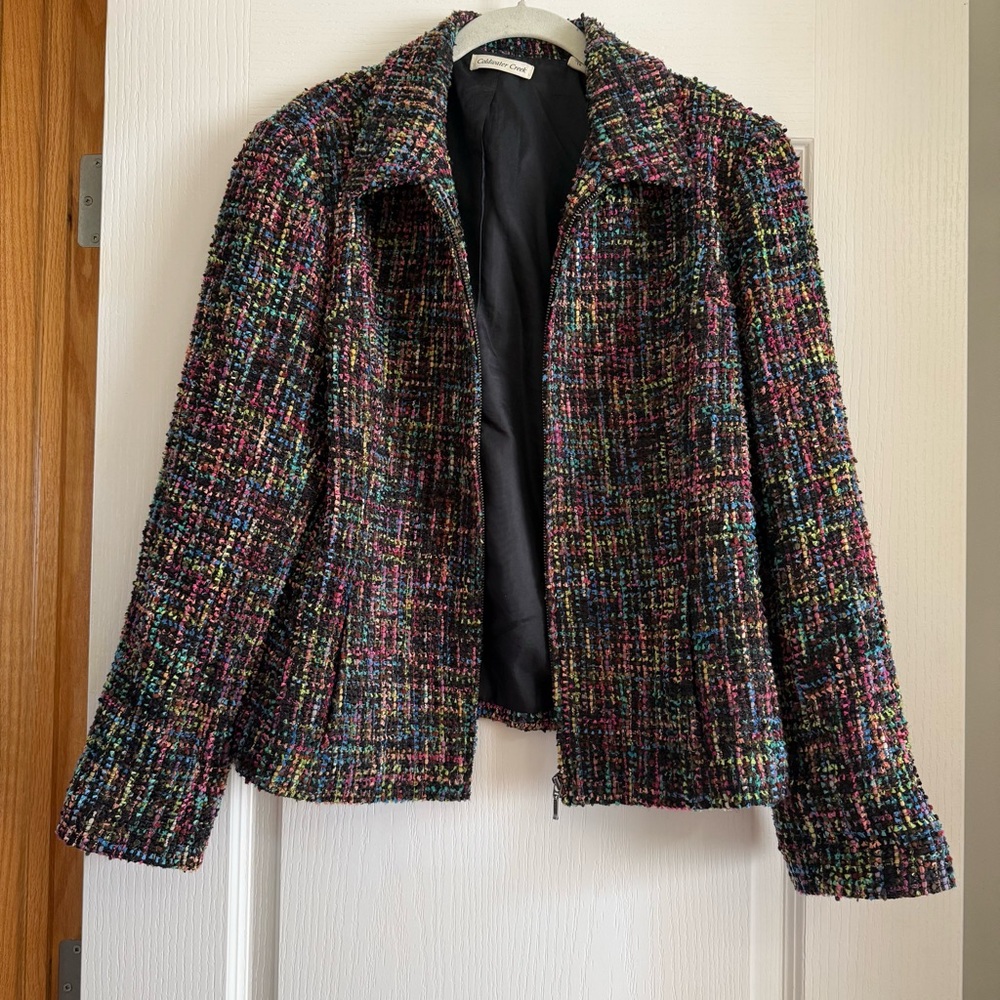 Coldwater Creek Colorful Tweed Blazer